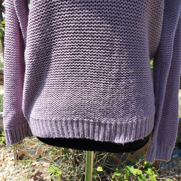 Lulus Daveny Dusty Lavender Off-the-Shoulder Knit Sweater Women's Size Small EUC - Picture 10 of 16